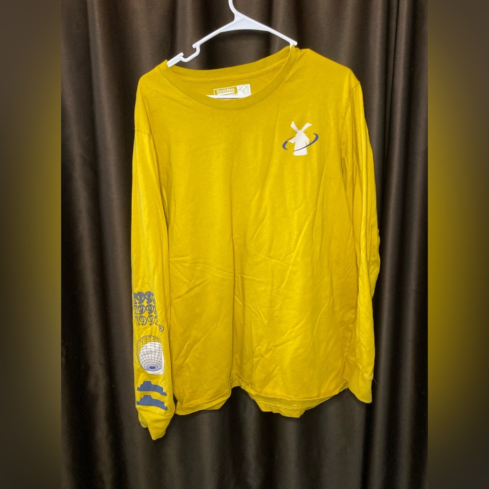 Dutch Bros Yellow and Blue Long Sleeve T-shirt Size XL